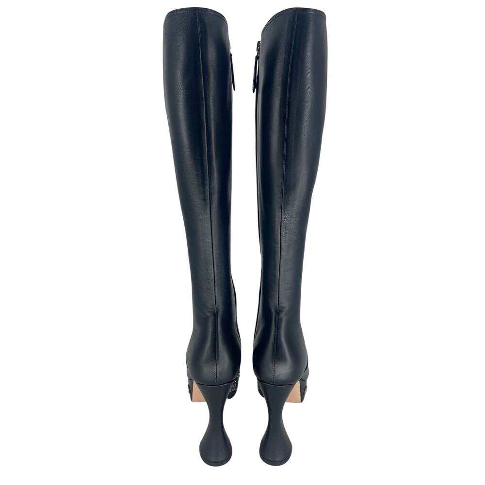 Gucci Black Janaya Platform GG Studded Tall Knee High Boot - Picture 12 of 16
